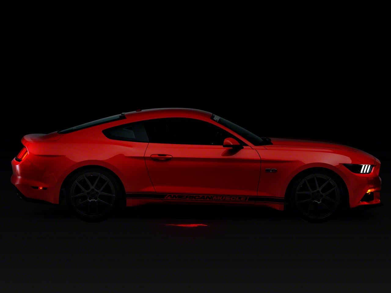 SEC10 Mustang Side View Mirror Puddle Lamp Lens Tint; Red 387113